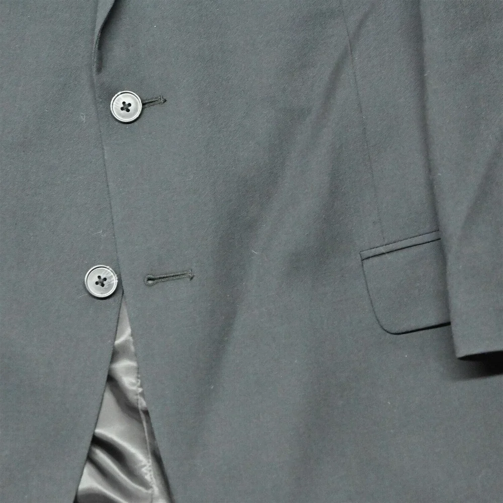 Pronto Uomo 46R Black Superfine 100% Wool Mens Blazer Sport Coat‎ Jacket